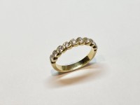 Alliance demi tour diamants, or jaune 750