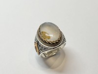 Bague agate du Yemen arg 925