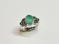 Bague agates vertes arg 925 