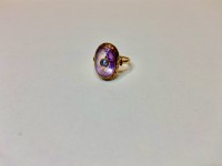 Bague ancienne or 750 améthyste perle