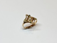 Bague ancienne Perle, or 750 