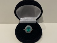 Bague argent 925 agate verte 