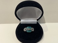 Bague argent 925 agate verte