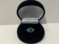 Bague argent 925 agate verte