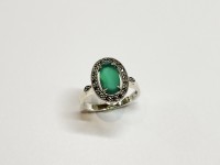 Bague argent 925 agate verte
