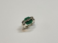 Bague argent 925 agate verte