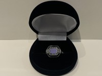 Bague argent 925 jade lavande