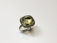 Bague argent 925 quartz limon