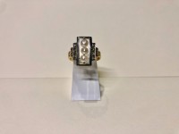 Bague art déco or 750 diamants et perles baroques