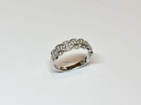 Bague dentelle, Oz, or blanc 750