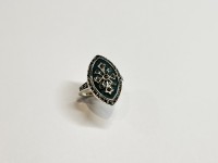 Bague émail verte arg 925