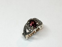 Bague Grenat, arg 925