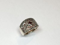 Bague Grenat, arg 925