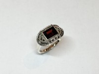 Bague Grenat, arg 925