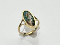 Bague miniature email, or 750