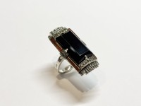 Bague Onyx & Cornaline, arg 925