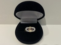 Bague or 750 diamants & rubis
