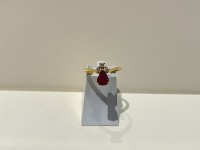 Bague or 750 rubis & diamants