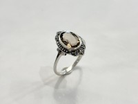 Bague quartz fume arg 925