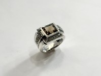 Bague quartz fumé arg 925