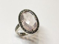 Bague Quartz Rose, arg 925