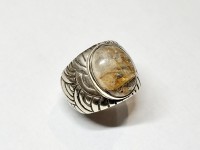 Bague quartz rutile, arg 925 