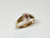 Bague Rubis, or 750
