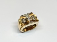 Bague tank Diamants, or 750