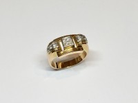 Bague Tank, Diamants, or 750