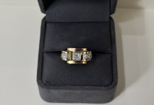 Bague Tank or 750 & diamants