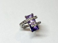 Bague violette, arg 925