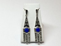 Boucle d'oreilles pendantes Lapis Lazulis, arg 925