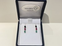 Boucles d'oreille or 750 multicouleurs