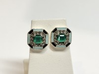 Boucles d'oreilles agates & émail arg 925