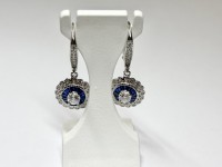 Boucles d'oreilles arg 925 pierres bleues