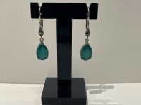 Boucles d'oreilles argent 925 agates vertes