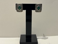 Boucles d'oreilles argent 925 agates vertes