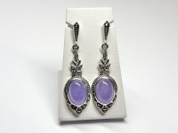 Boucles d'oreilles Jade lavande, arg 925