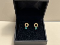 Boucles d'oreilles or 750 emeraudes