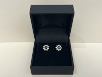 Boucles d'oreilles or jaune 750 & émeraudes 