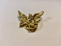 Broche aigle empire or 750 diamant