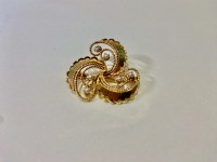 Broche or et perles or 750