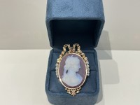 Camée agate or 750 