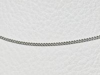 Chaîne maille gourmette, 40cm, or blanc 750