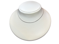 Chaîne maille palmier, 45 cm, or blanc 750