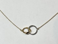 Collier Double Anneaux, Deux ors, or 750