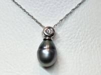 Collier Perle de Tahiti & Diamants, or 750