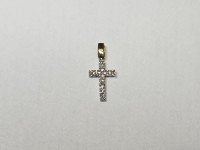 Croix diamants, or 750