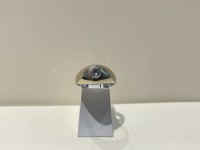 Jonc anglais or blanc 750  et diamant
