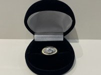 Jonc anglais or blanc 750  et diamant